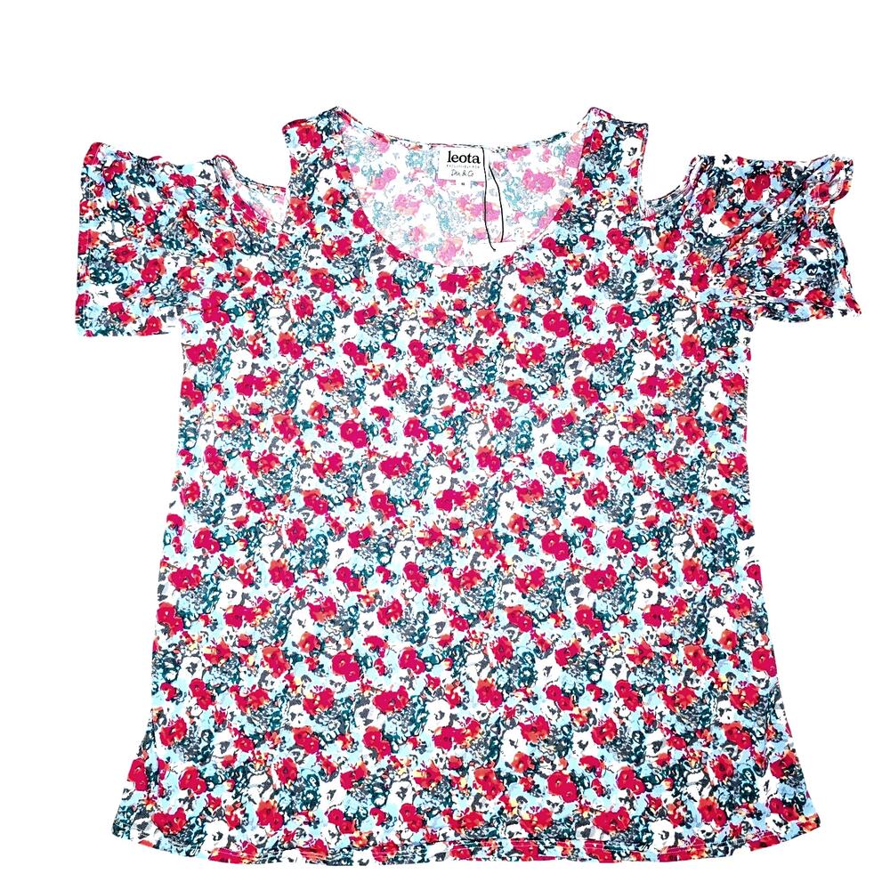 Leota Exclusively for Dia & Co Open‎ Shoulder Floral Top Size 16-18